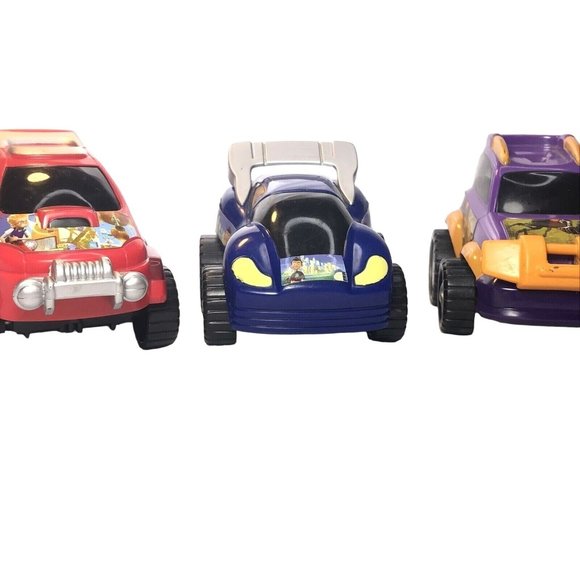 Disney Meet The Robinsons Push Go Friction Lot of 3 Cars Purple, Blue, Red Toys - Picture 7 of 12